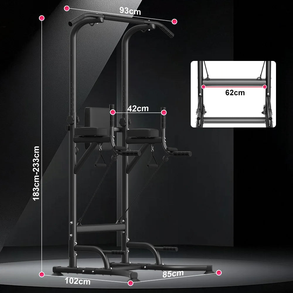 Power Tower für zu Hause – Dip-Station, Klimmzugstange, Multifunktions-Power Tower für Liegestütze, Bauch- und Krafttraining im Fitnessstudio
