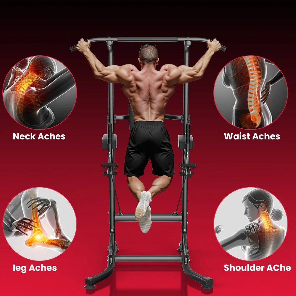 Power Tower für zu Hause – Dip-Station, Klimmzugstange, Multifunktions-Power Tower für Liegestütze, Bauch- und Krafttraining im Fitnessstudio