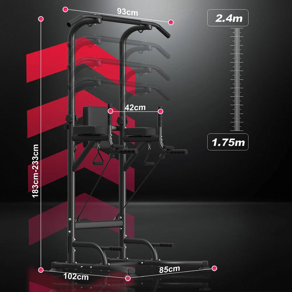 Power Tower für zu Hause – Dip-Station, Klimmzugstange, Multifunktions-Power Tower für Liegestütze, Bauch- und Krafttraining im Fitnessstudio