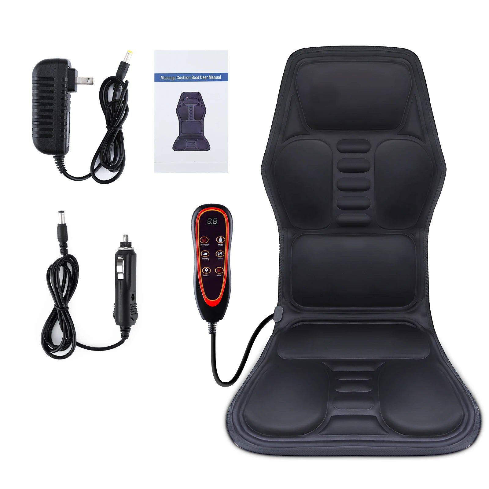 Elektrischer Massage-Sitzauflage – Infrarot, Ganzkörper, Wärme & Vibration, Rücken & Nacken