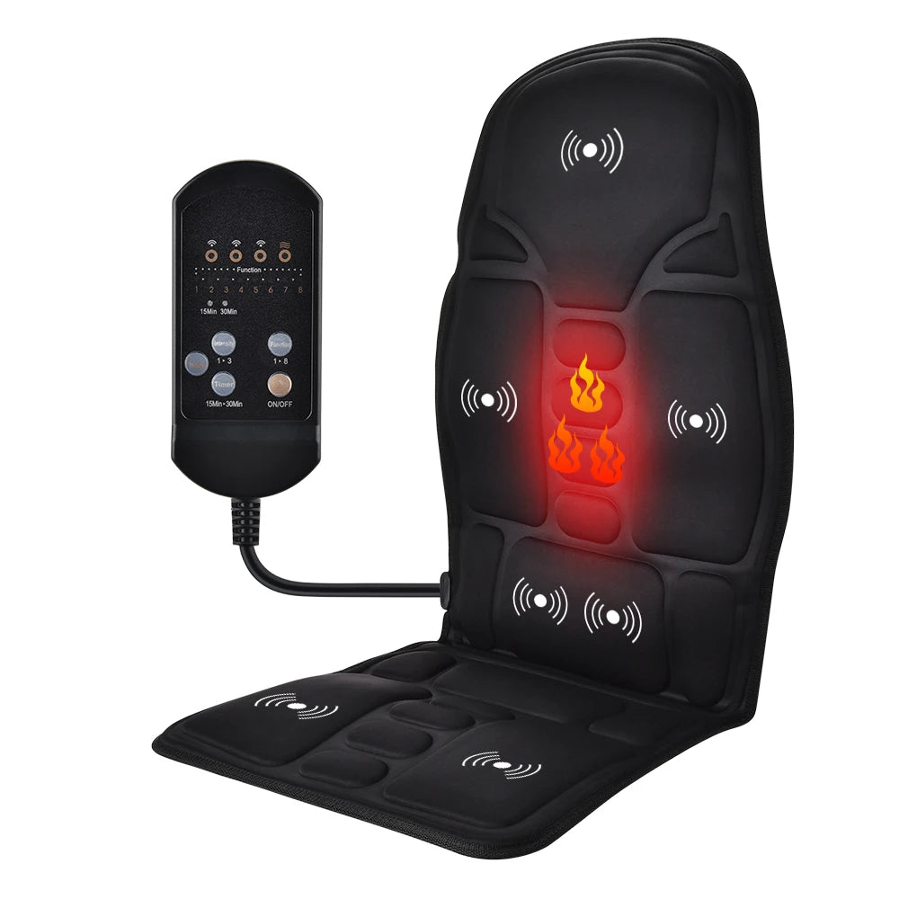 Elektrischer Massage-Sitzauflage – Infrarot, Ganzkörper, Wärme & Vibration, Rücken & Nacken