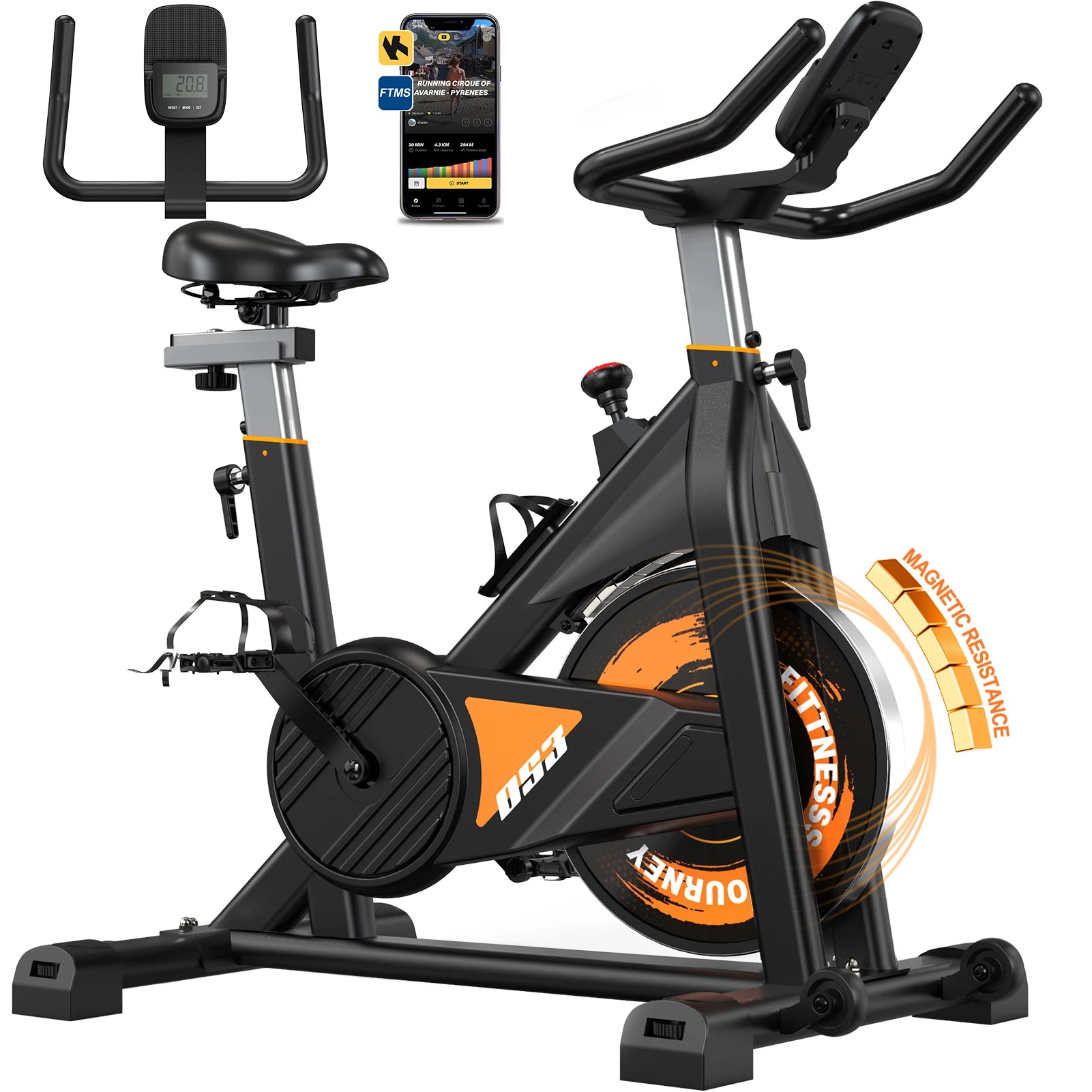MettleMatic Magnet-Ergometer – Fitnessbike mit Bluetooth & LCD