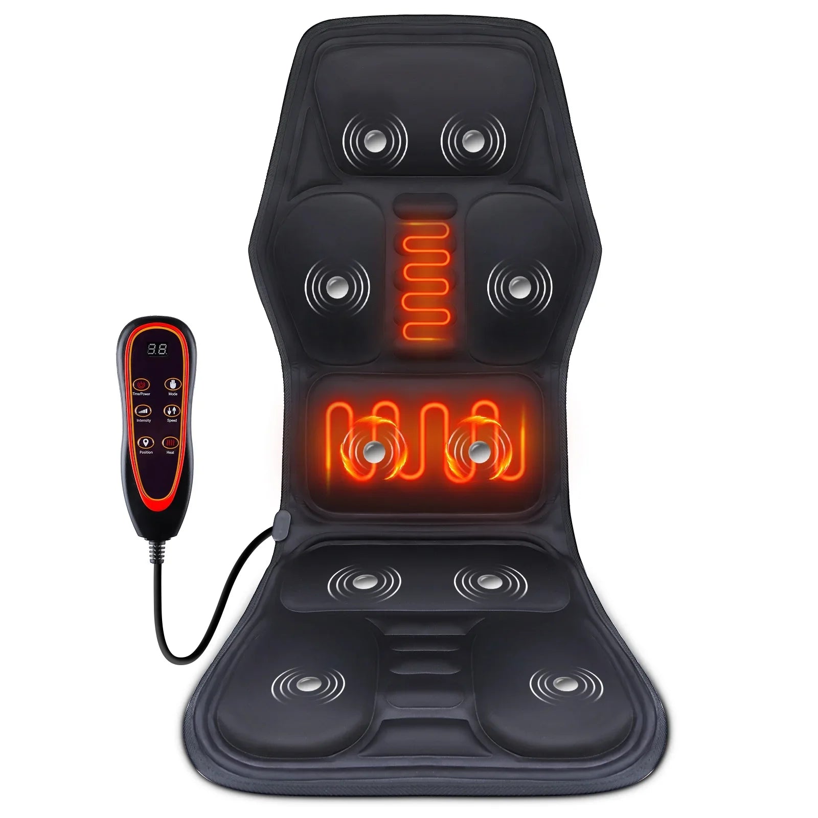Elektrischer Massage-Sitzauflage – Infrarot, Ganzkörper, Wärme & Vibration, Rücken & Nacken